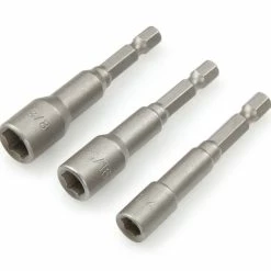 Tekton 3 Piece Magnetic Nut Driver Bit Set - 1/4-3/8 Inch - 2906 - Screw Drivers