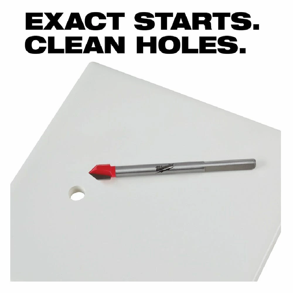 Milwaukee 1/4" Carbide Tipped Glass and Tile Drill Bit - 48-20-8982 - Power Tool Accessories 6 Milwaukee 1/4" Carbide Tipped Glass and Tile Drill Bit - 48-20-8982 - Power Tool Accessories - Image 4