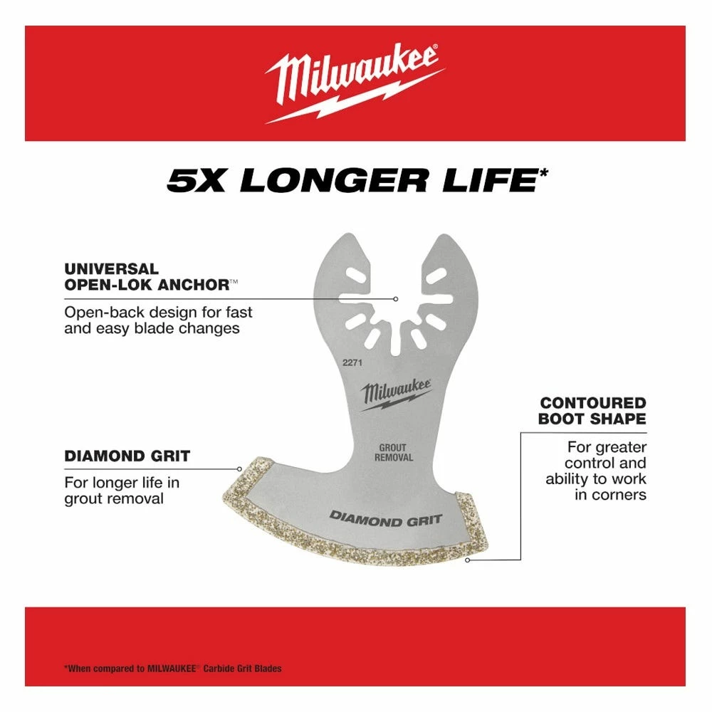 Milwaukee® Open-Lok™ Diamond Grit Grout Removal Blade 1 Pack - 49-25-2271 - Blades & Knives 9 Milwaukee® Open-Lok™ Diamond Grit Grout Removal Blade 1 Pack - 49-25-2271 - Blades & Knives - Image 7