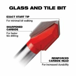 Milwaukee 5/16" Carbide Tipped Glass and Tile Drill Bit - 48-20-8983 - Power Tool Accessories -Tools Online Store 26f29f74b8253dd67a208f1446108fdc8e872abc 24890380 3