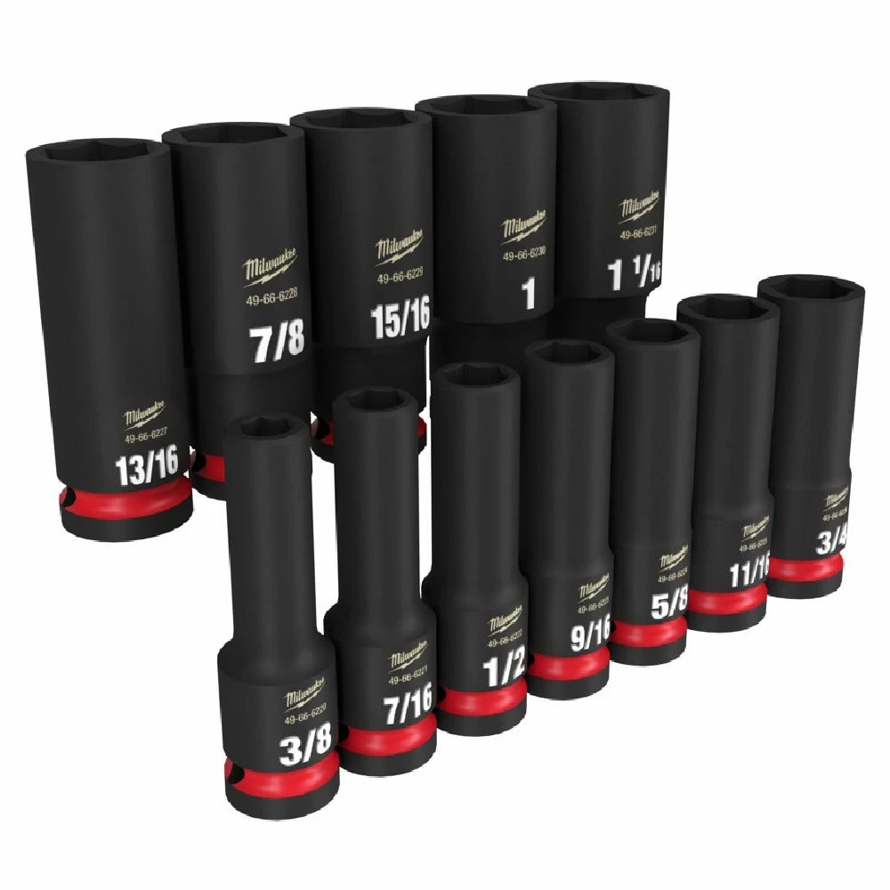 Milwaukee Shockwave™ Impact Duty™ 1/2" Drive SAE Deep 6 Point Socket Set, 12-Piece Set - 49-66-7011 - Sockets & Socket Sets 4 Milwaukee Shockwave™ Impact Duty™ 1/2" Drive SAE Deep 6 Point Socket Set, 12-Piece Set - 49-66-7011 - Sockets & Socket Sets - Image 2