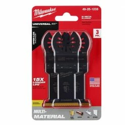 Milwaukee® Open-Lok™ 1-3/8" Titanium Enhanced Bi-Metal Multi-Material Blade, 3 Pack - 49-25-1233 - Blades & Knives -Tools Online Store 291e9bb7fc866b18cff515e13151c8fbef112d55 24890358 2