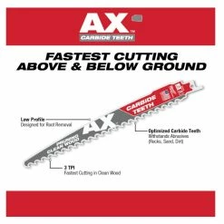 Milwaukee The AX™ 9" Pruning & Clean Wood 3 TPI SAWZALL® Blade with Carbide Teeth, 1 Pack - 48-00-5232 - Blades & Knives -Tools Online Store 2c228c7a175d8e407f4943dacd0d066dc242928f 24890340 4