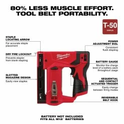 Milwaukee M12 12-Volt Lithium-Ion Cordless 3/8" Crown Stapler - 2447-20 - Hammers & Striking Tools -Tools Online Store 32d676afbe001fc856c8b321a9e9496abc991f13 2447 20 3