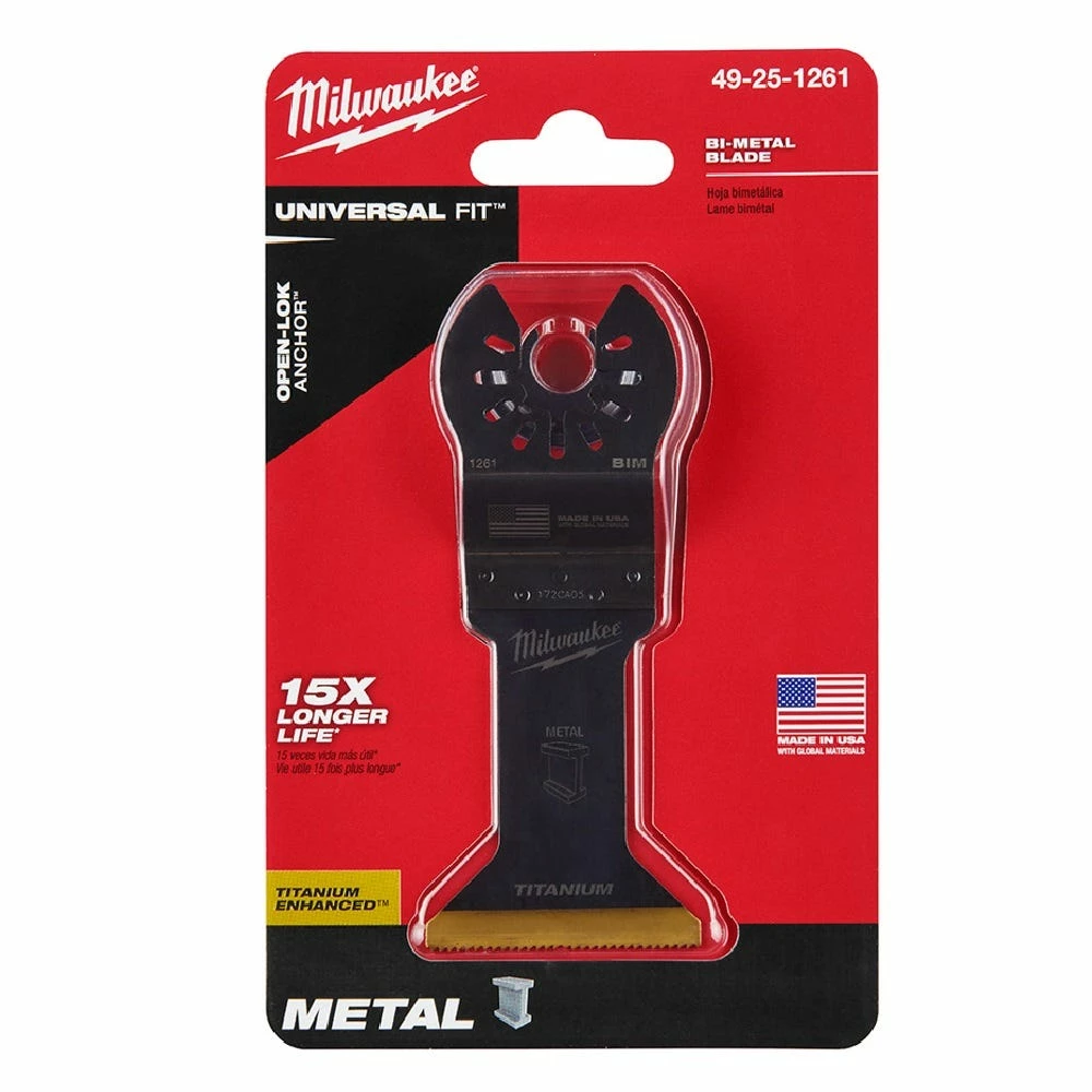 Milwaukee® Open-Lok™ 1-3/4" Titanium Enhanced Bi-Metal Metal Blade, 1 Pack - 49-25-1261 - Blades & Knives 4 Milwaukee® Open-Lok™ 1-3/4" Titanium Enhanced Bi-Metal Metal Blade, 1 Pack - 49-25-1261 - Blades & Knives - Image 2