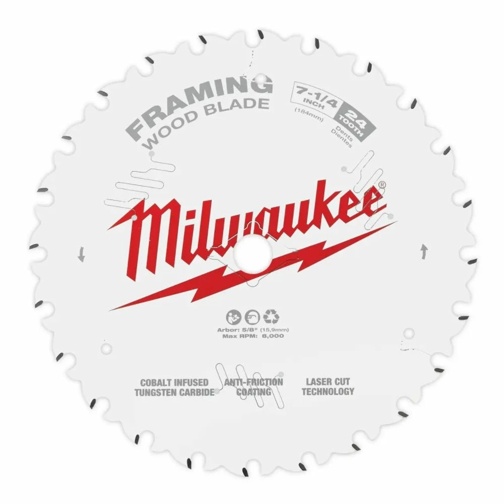 Milwaukee 7-1/4" Framing Circular Saw Blade - 48-41-0720 - Leveling & Squares 3 Milwaukee 7-1/4" Framing Circular Saw Blade - 48-41-0720 - Leveling & Squares