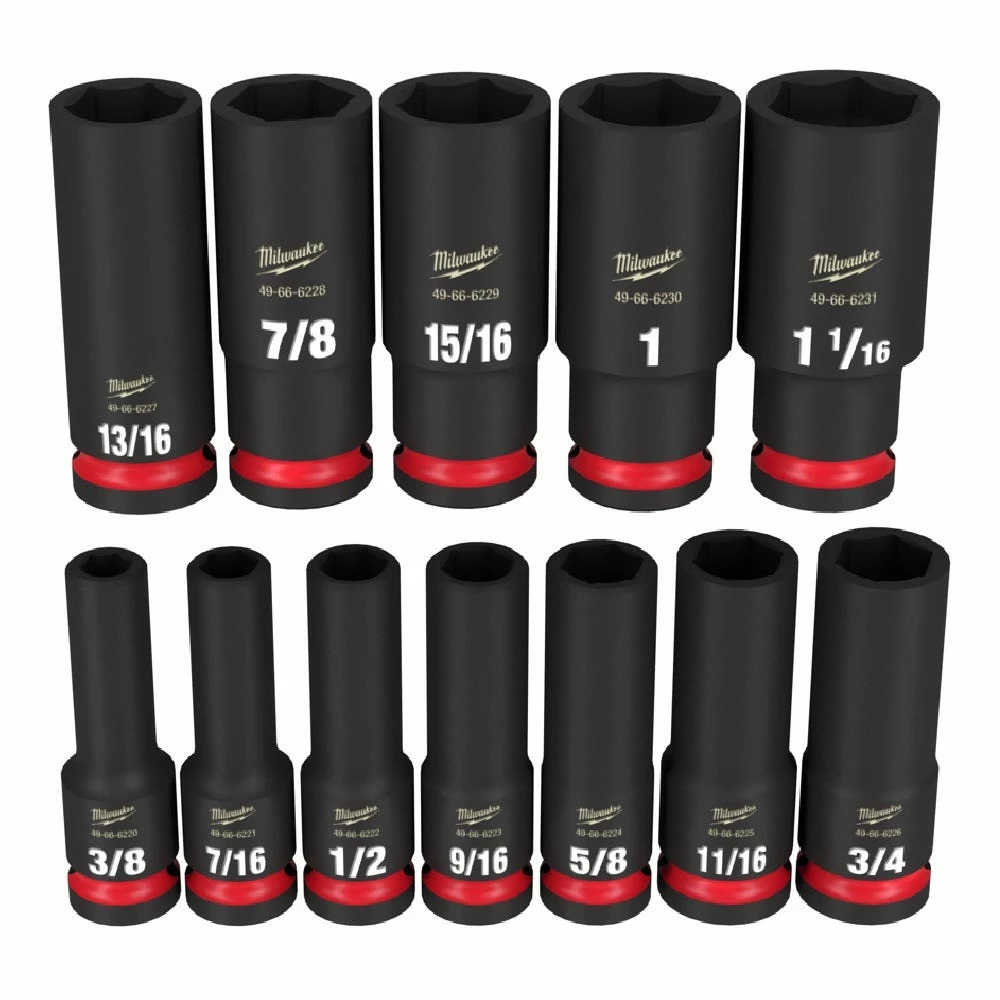 Milwaukee Shockwave™ Impact Duty™ 1/2" Drive SAE Deep 6 Point Socket Set, 12-Piece Set - 49-66-7011 - Sockets & Socket Sets 3 Milwaukee Shockwave™ Impact Duty™ 1/2" Drive SAE Deep 6 Point Socket Set, 12-Piece Set - 49-66-7011 - Sockets & Socket Sets