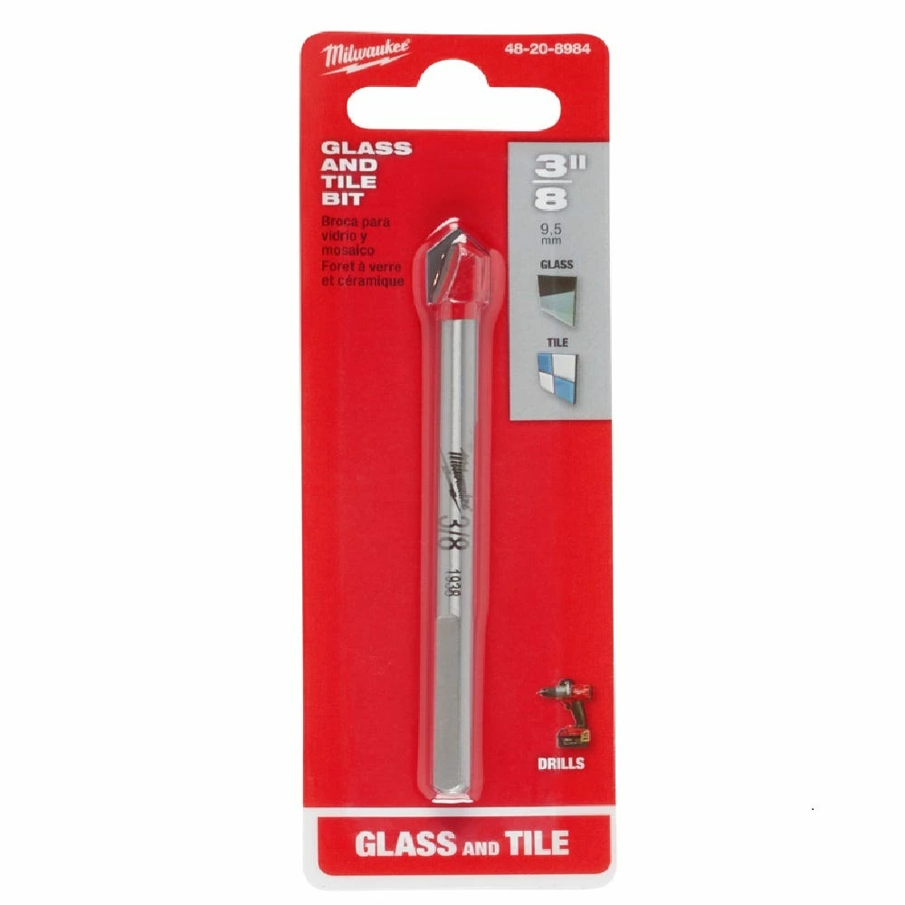 Milwaukee 3/8" Glass and Tile Bit - 48-20-8984 - Power Tool Accessories 5 Milwaukee 3/8" Glass and Tile Bit - 48-20-8984 - Power Tool Accessories - Image 3