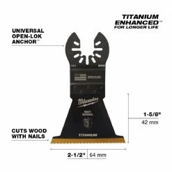 Milwaukee® Open-Lok™ 2-1/2" Titanium Enhanced Bi-Metal Multi-Material Blade, 1 Pack - 49-25-1241 - Blades & Knives -Tools Online Store 5c5072d343fab1246c77ee875423c59c36ad2da4 24890359 5