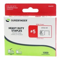 Surebonder Number 5 Heavy Duty 3/8 Inch Staples 44038 - Staple Guns