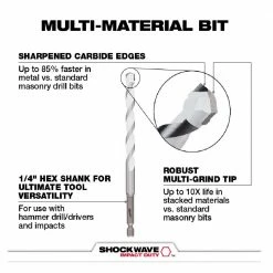 Milwaukee 3/8" x 4" x 6" Shockwave™ Carbide Multi-Material Drill Bit - 48-20-8890 - Power Tool Accessories -Tools Online Store 62c72d1367eb5e496a8eaefabe22996c4d81201b 24890344 7