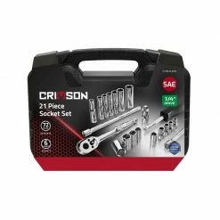 Crimson Force Tools 21 Piece 1/4" Drive SAE Socket Set In Case - 7019206 - Sockets & Socket Sets
