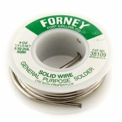 Forney Industries 3/32 Inch Solid Solder Wire 50% Tin / 50% Lead 1/4lb 38109 - Soldering Guns, Irons & Accessories