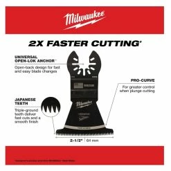 Milwaukee® Open-Lok™ 2-1/2" HCS Japanese Tooth Pro-Curve™ Hardwood Blade, 1 Pack - 49-25-1151 - Blades & Knives -Tools Online Store 7fe60e4cb932c9a0c2ba8e6145f49180c48dddce 24890356 4