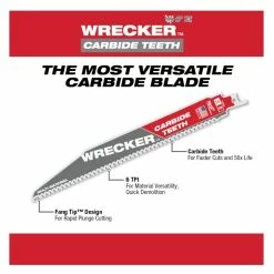 Milwaukee The Wrecker™ 6 TPI SAWZALL® Blades with Carbide Teeth, 1 Pack - 48-00-5242 - Blades & Knives -Tools Online Store 8aef896afa0ca272ea6bf6937547d7e4299838eb 2022013236 5