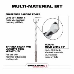 Milwaukee 5/32" Shockwave™ Carbide Multi-Material Drill Bit - 48-20-8882 - Power Tool Accessories 11 Milwaukee 5/32" Shockwave™ Carbide Multi-Material Drill Bit - 48-20-8882 - Power Tool Accessories -Tools Online Store 94d12f8f3e9d0c5a17a2bda45d96684e13fc13b1 24890386 3