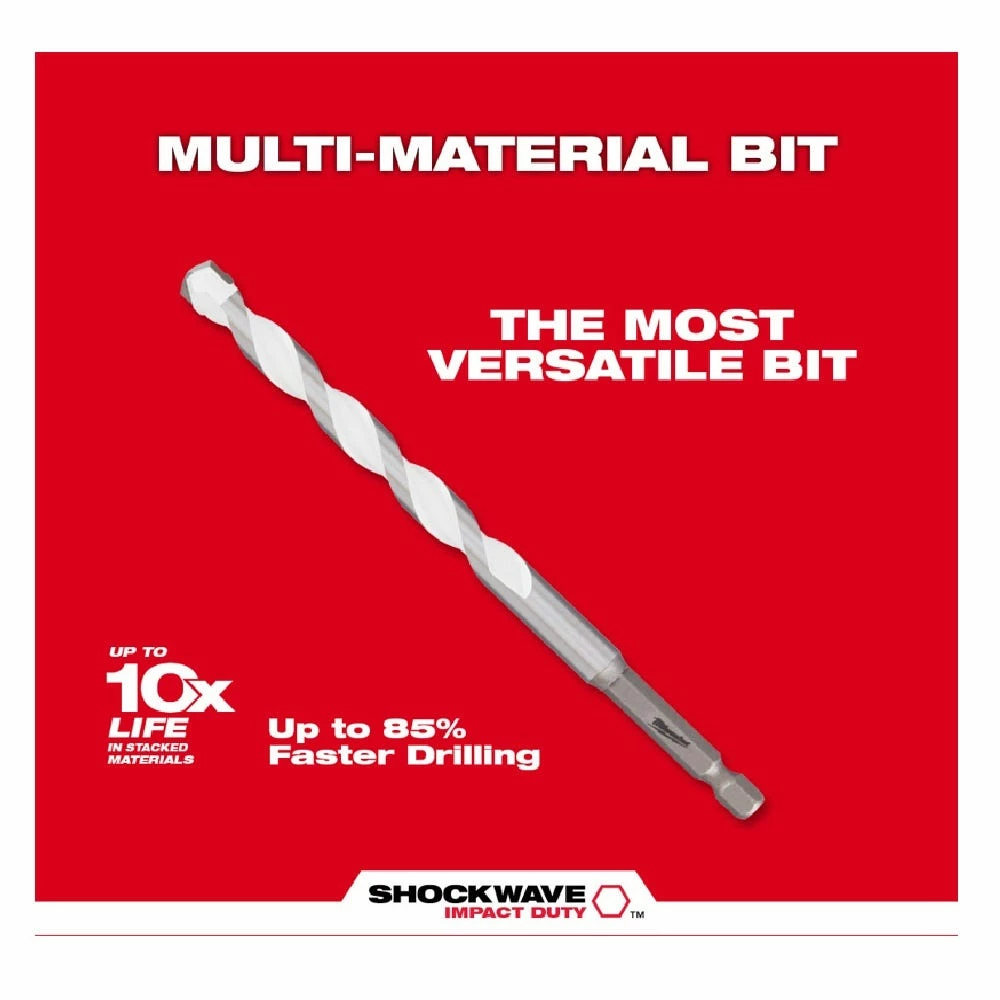 Milwaukee 1/4" x 4" x 6" Shockwave™ Carbide Multi-Material Drill Bit - 48-20-8886 - Power Tool Accessories 8 Milwaukee 1/4" x 4" x 6" Shockwave™ Carbide Multi-Material Drill Bit - 48-20-8886 - Power Tool Accessories - Image 6