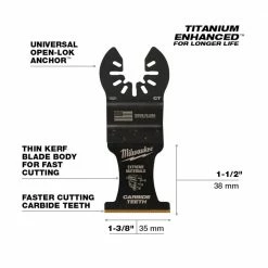 Milwaukee® Open-Lok™ 1-3/8" Titanium Enhanced Carbide Teeth Multi-Material Blade, 3 Pack - 49-25-1523 - Blades & Knives -Tools Online Store 9909060c1e3881ea21c25cf9947a550876fddcd5 24890366 6