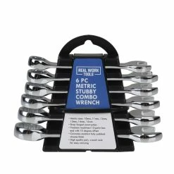 Real Work Tools™ 6 Piece Metric Stubby Combo Wrench - RW-2448-020 - Wrench & Wrench Sets