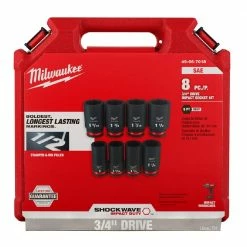 Milwaukee Shockwave™ Impact Duty™ 3/4" Drive SAE Deep 6 Point Socket Set, 8 Piece Set - 49-66-7018 - Sockets & Socket Sets -Tools Online Store a9158ee3d498a3763b5dee12d1a0abf605d5d4a8 24890374 3