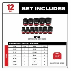 Milwaukee Shockwave™ Impact Duty™ 1/2" Drive SAE Standard 6 Point Socket Set, 12-Piece - 49-66-7010 - Sockets & Socket Sets -Tools Online Store b03dc7c61eabbd4557284d20d4689165a6edd2a5 24890371 7