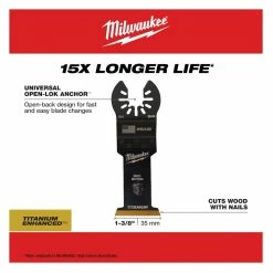 Milwaukee® Open-Lok™ 1-3/8" Titanium Enhanced Bi-Metal Multi-Material Blade, 1 Pack - 49-25-1231 - Blades & Knives -Tools Online Store b156159437a06dd6c4fd542f6ddec5270246a691 24890357 6