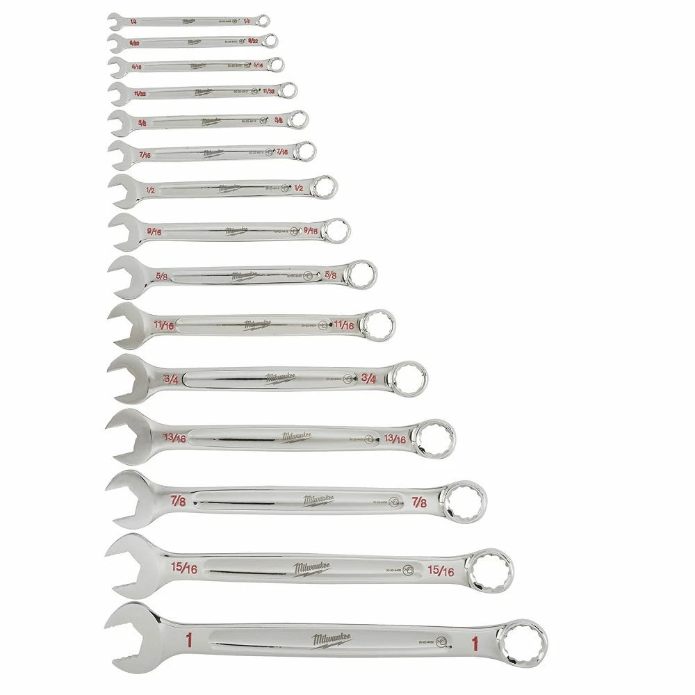 Milwaukee Combination SAE Wrench Mechanics Tool Kit, 15 Piece Set - 153812014 - Wrench & Wrench Sets 3 Milwaukee Combination SAE Wrench Mechanics Tool Kit, 15 Piece Set - 153812014 - Wrench & Wrench Sets