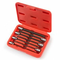 Tekton 7 Piece 3/8 in Drive Extra Long Hex Bit Socket Set - 3-10 mm - 1363 - Sockets & Socket Sets