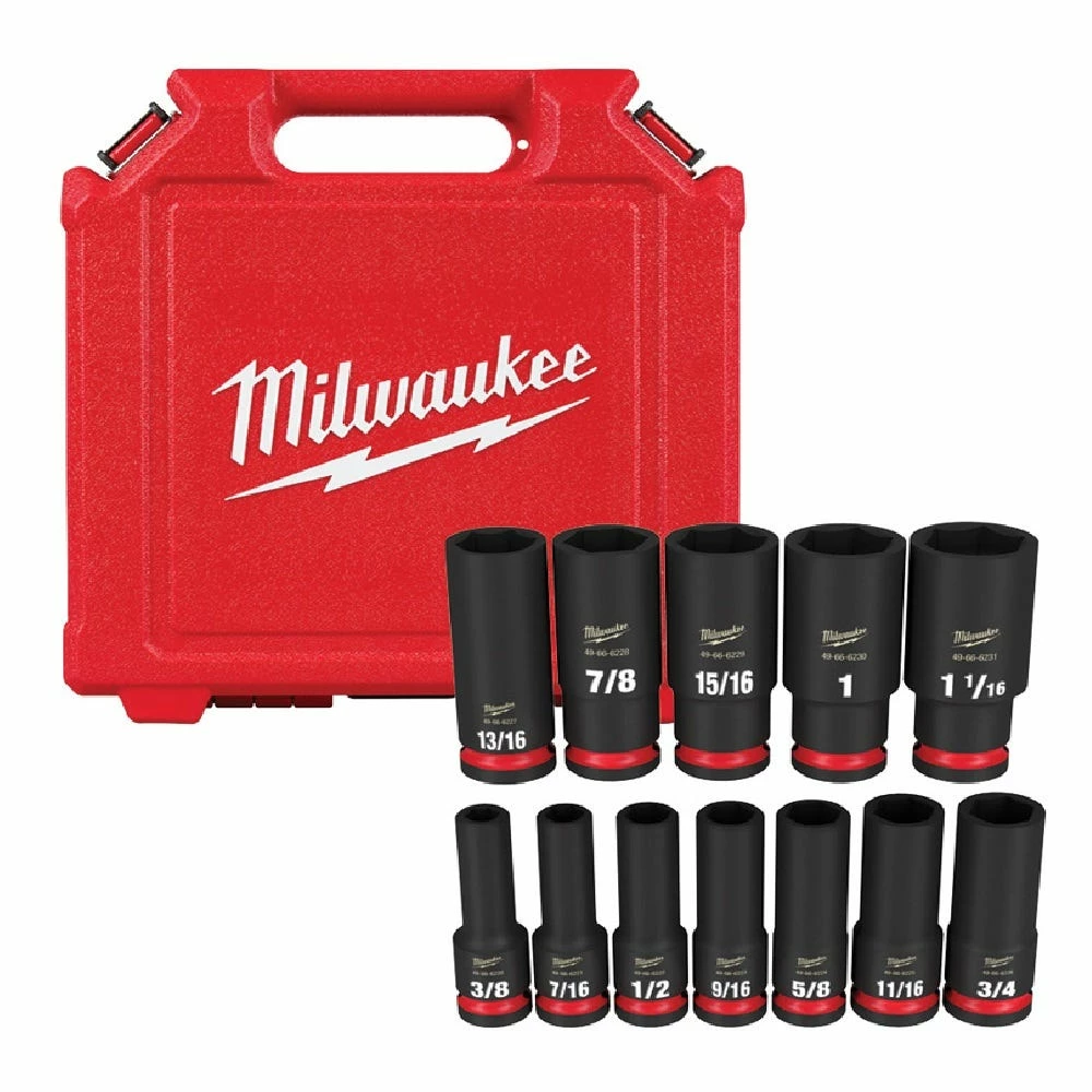 Milwaukee Shockwave™ Impact Duty™ 1/2" Drive SAE Deep 6 Point Socket Set, 12-Piece Set - 49-66-7011 - Sockets & Socket Sets 8 Milwaukee Shockwave™ Impact Duty™ 1/2" Drive SAE Deep 6 Point Socket Set, 12-Piece Set - 49-66-7011 - Sockets & Socket Sets - Image 6