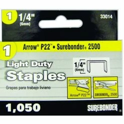 Surebonder 1/4 Inch Light Duty Staples 1050 Count 33014 - Staple Guns