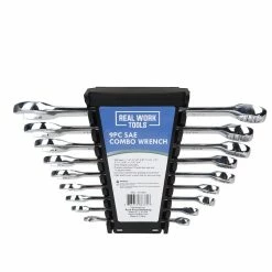 Real Work Tools™ 9 Piece SAE Combo Wrench - RW-2448-024 - Wrench & Wrench Sets