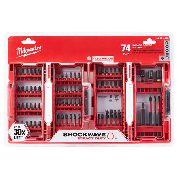 Milwaukee Shockwave™ Impact Duty Alloy Steel Screw Driver Bit Set, 74-Piece Set - 48-32-4062 - Screw Drivers 3 Milwaukee Shockwave™ Impact Duty Alloy Steel Screw Driver Bit Set, 74-Piece Set - 48-32-4062 - Screw Drivers