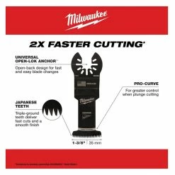 Milwaukee® Open-Lok™ 1-3/8" HCS Japanese Tooth Pro-Curve™ Hardwood Blade, 1 Pack - 49-25-1131 - Blades & Knives 16 Milwaukee® Open-Lok™ 1-3/8" HCS Japanese Tooth Pro-Curve™ Hardwood Blade, 1 Pack - 49-25-1131 - Blades & Knives -Tools Online Store d68304d13440517cf86d450b1ee9b8862366a856 24890354 7