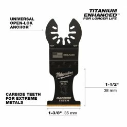 Milwaukee® Open-Lok™ 1-3/8" Titanium Enhanced Carbide Teeth Metal Blade, 1 Pack - 49-25-1501 - Blades & Knives -Tools Online Store e1af17565621e090964015990d58ce74fdbed725 24890363 8