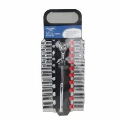 Real Work Tools™ 1/2" Drive SAE & Metric 21 Piece Socket Set - RW-2446-012 - Sockets & Socket Sets