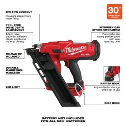 Milwaukee M18 FUEL™ 18-Volt 30-Degree 3 1/2" Lithium-Ion Brushless Cordless Framing Nailer, Tool Only - 2745-20 - Nailers -Tools Online Store ef3e5b618fbde084d45fff338e6bf0bfd70d2bf0 2745 20 8