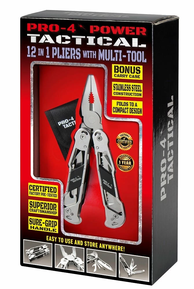 Pro-4 Tactical Pro4 12In1 Multitool Pliers 9664 - Hand Tools 3 Pro-4 Tactical Pro4 12In1 Multitool Pliers 9664 - Hand Tools