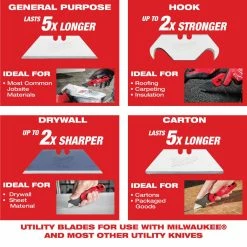 Milwaukee General Purpose Utility Blades, 5 pack - 15381137 - Blades & Knives 7 Milwaukee General Purpose Utility Blades, 5 pack - 15381137 - Blades & Knives -Tools Online Store f889492ea5715281b9f1ec8daa98271192da5d00 15381137