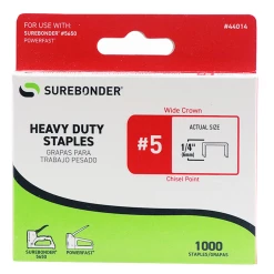 Surebonder Number 5 Heavy Duty 1/4 Inch Staples 1000 Count 44014 - Staple Guns