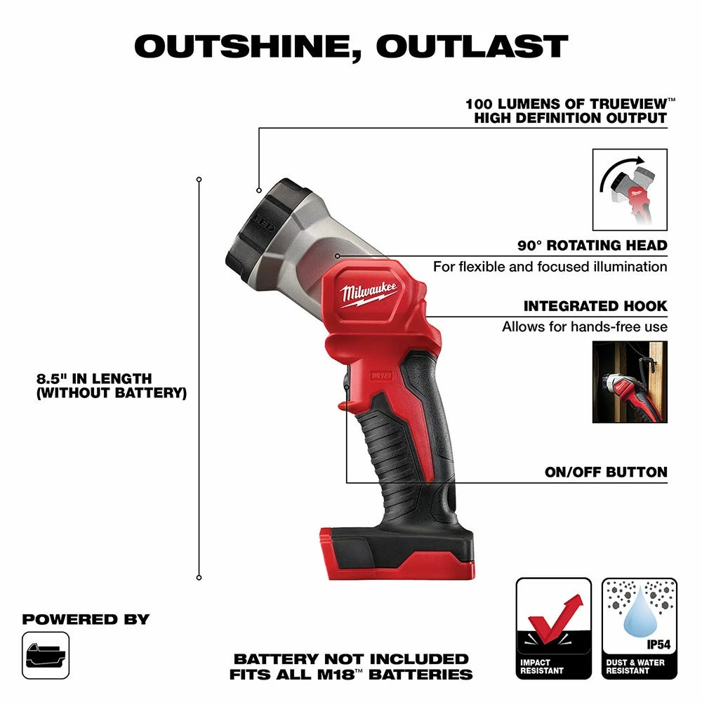 Milwaukee M18 LED Work Light 2735-20 - Flashlights 10 Milwaukee M18 LED Work Light 2735-20 - Flashlights - Image 8
