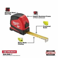Milwaukee 25' Compact Tape Measure - 48-22-6625 - Leveling & Squares 27 Milwaukee 25' Compact Tape Measure - 48-22-6625 - Leveling & Squares -Tools Online Store fe3036a5ddade267a69569fc645f0c664527af42 48 22 6625 2